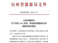 入庫110個、出庫31個！山西發(fā)布新一批儲能項目庫調(diào)整清單
